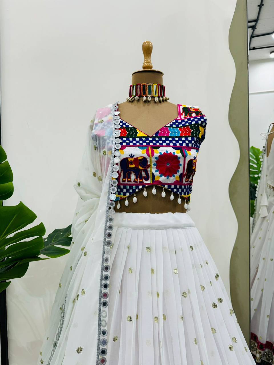 Heavy Chinon With Kachi Work  Navratri Replica Chaniya Choli