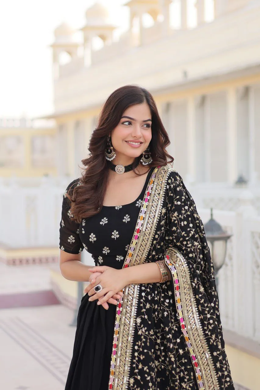 Black Color Party Wear Designer Ethnic Lehenga Choli