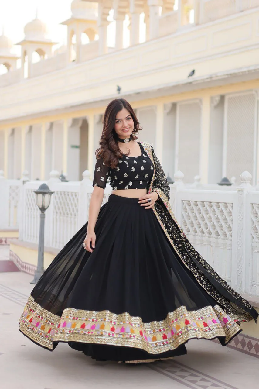 Black Color Party Wear Designer Ethnic Lehenga Choli