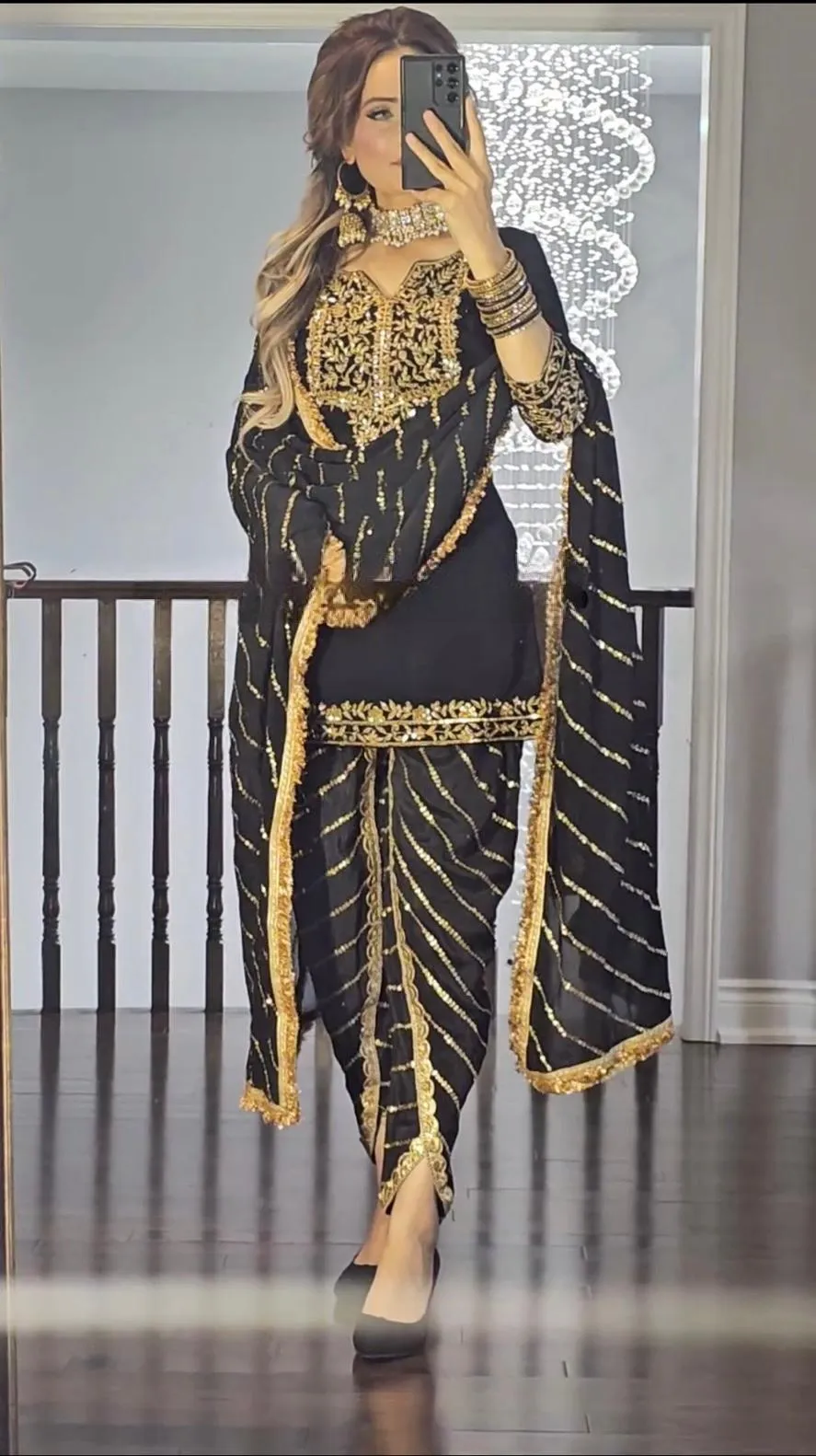 Black Dhoti Suit Replica 437