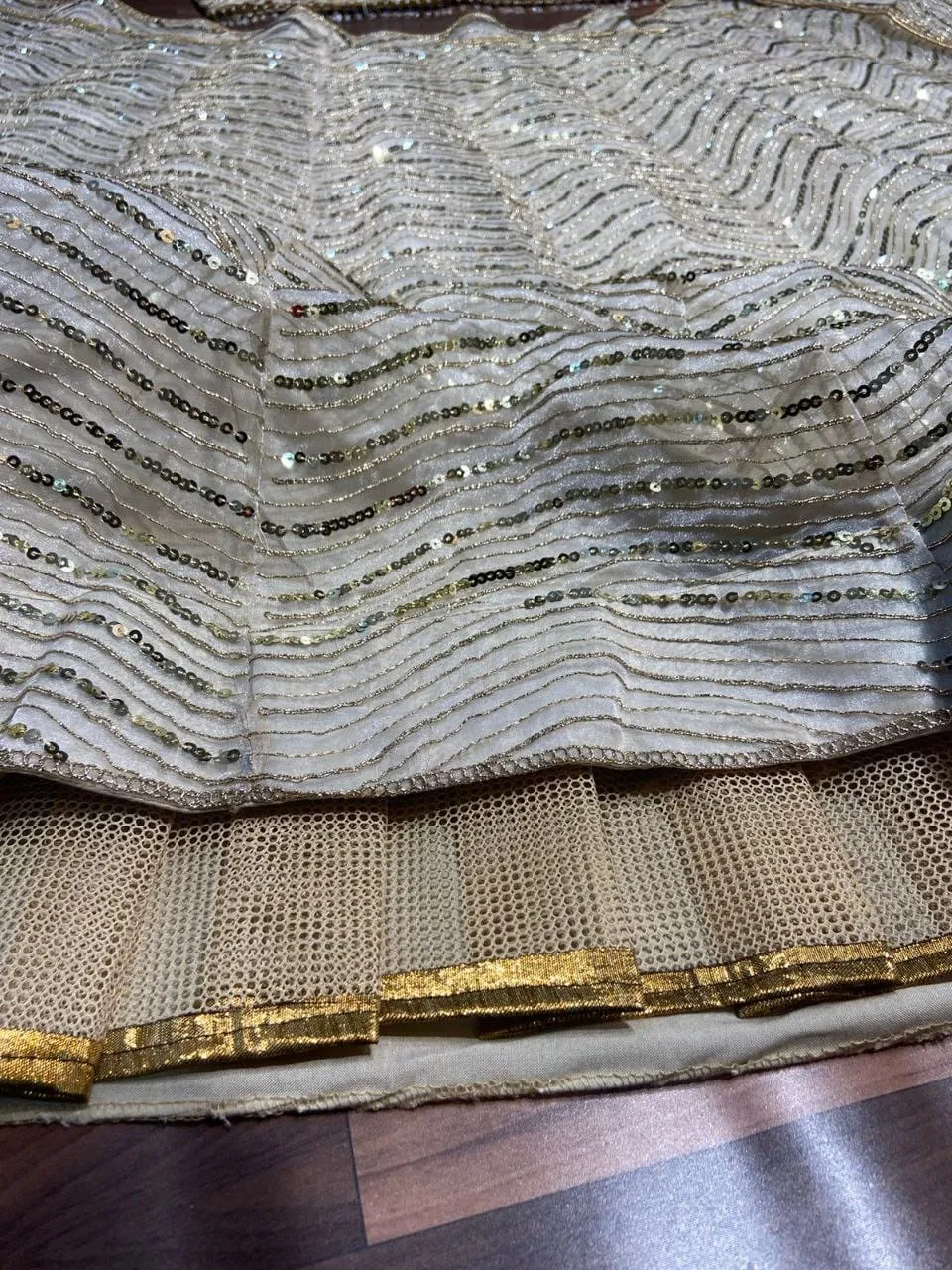 Creme Designer Party Wear Lehenga Choli