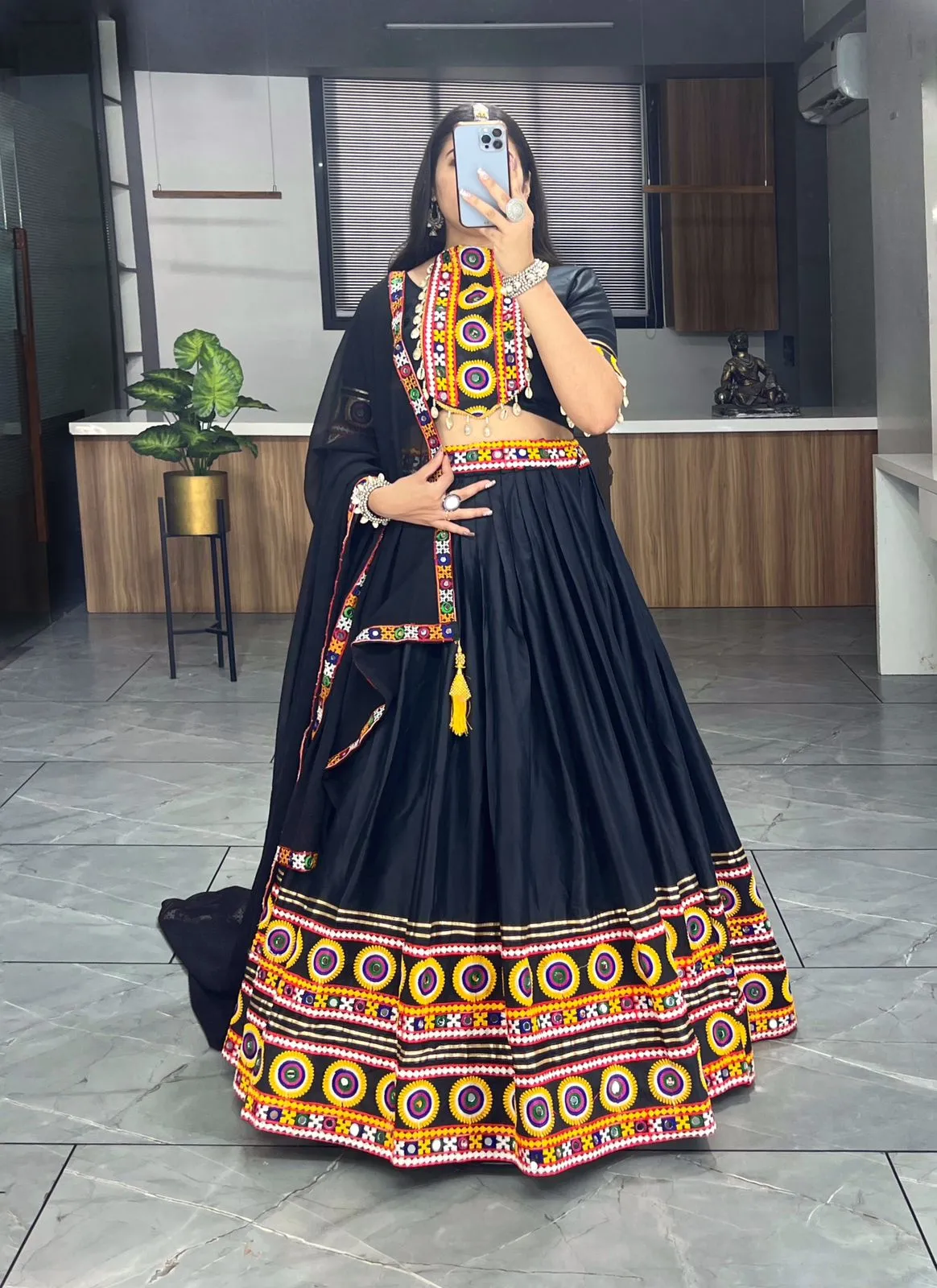 Embellished Black Navratri Chaniya Choli