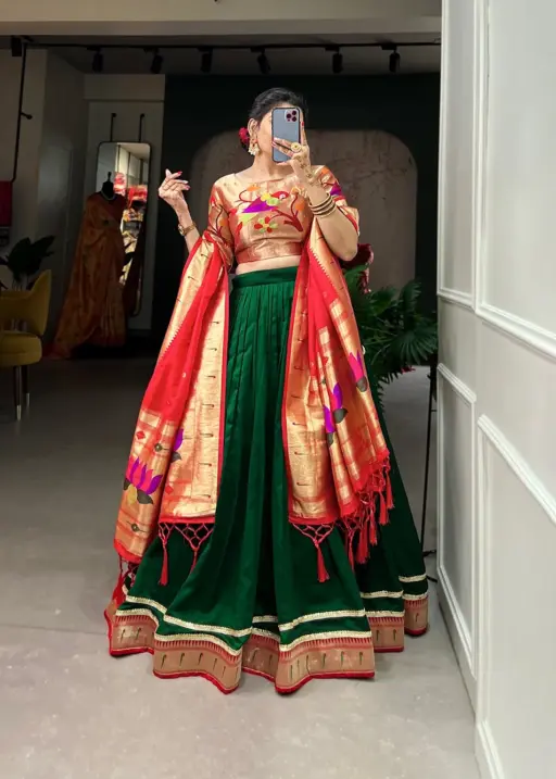 Festive Wear Paithani Silk Lehenga