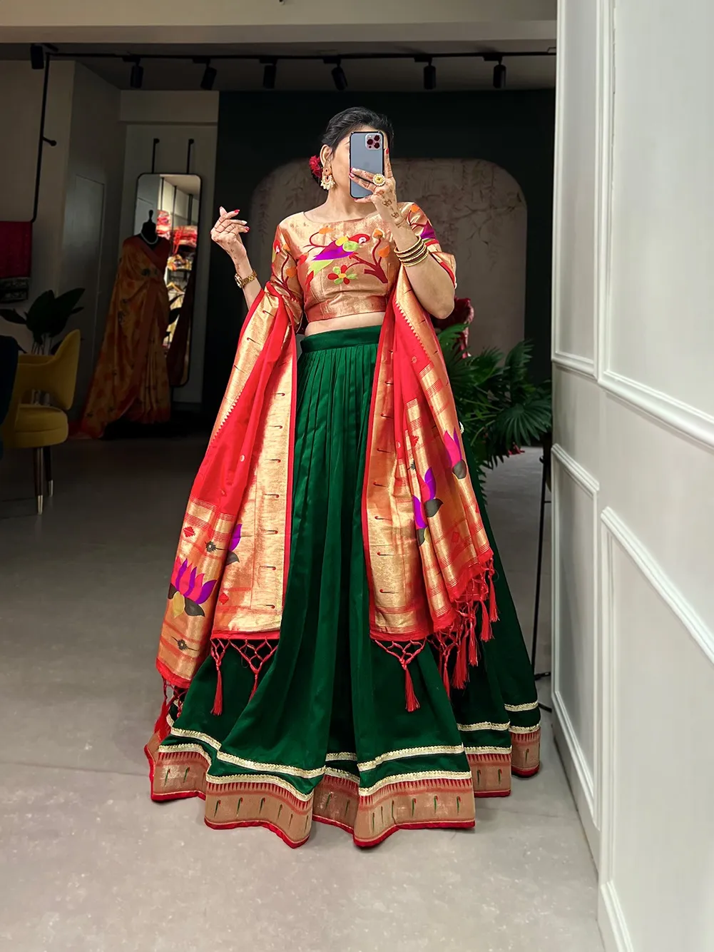 Festive Wear Paithani Silk Lehenga