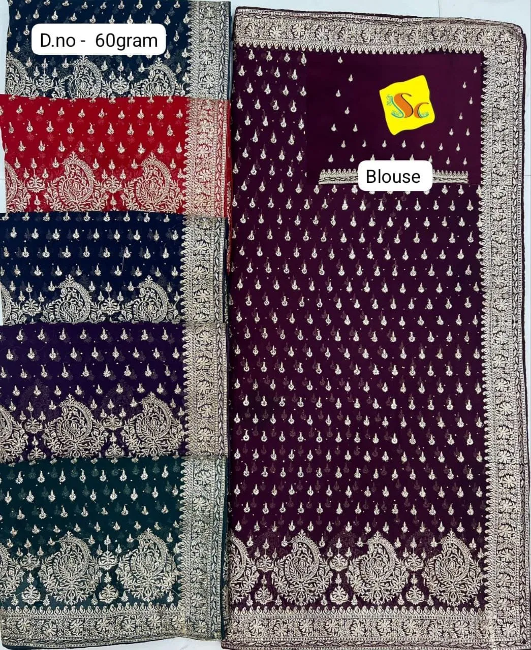 Festive Wear Saree Georgette With Zari Embroidery