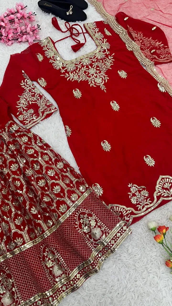 Festive Wear Sharara Suit Replica 484