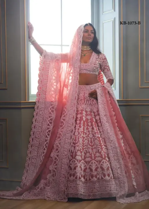 Heavy Net Beautiful Color Designer Wedding Wear Lehenga Kb Series Bridal Lehenga