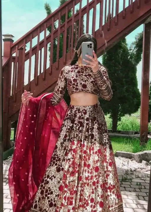 Heavy Sequence Work Designer Red Color Lehenga Choli
