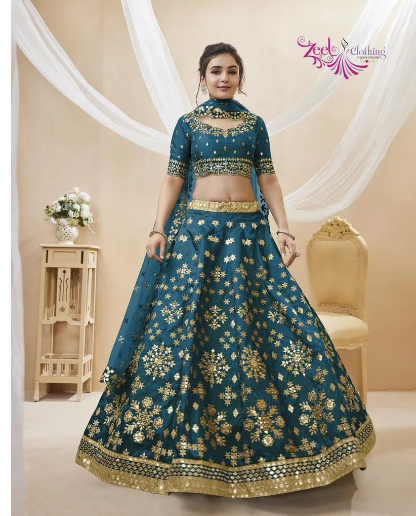 Heavy Wedding Wear Art Silk Designer Lehenga