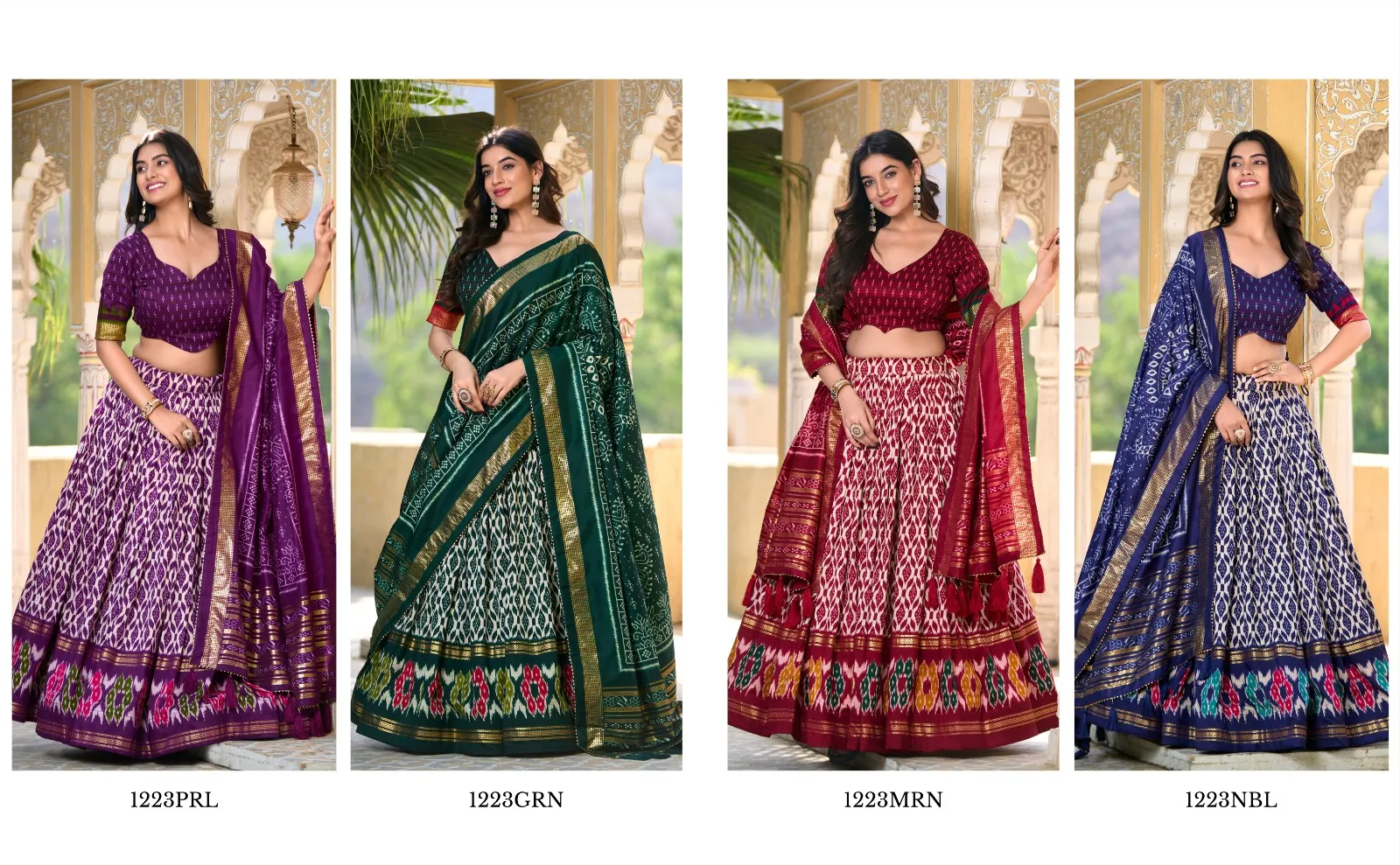 Ikkat Printed Designer Tushar Silk Navratri Ethnic Chaniya Choli