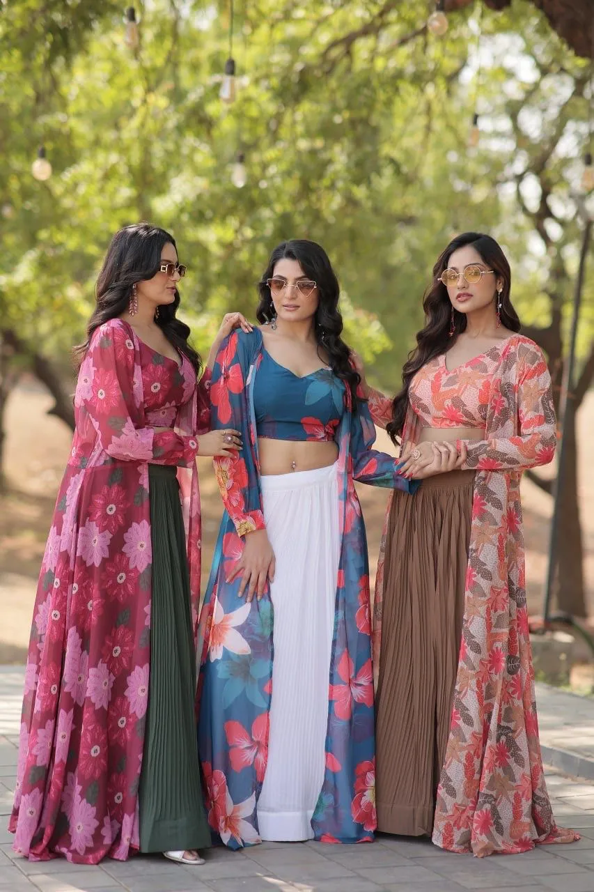 New Pattern Lehenga With Shrug Designer Printed Piece