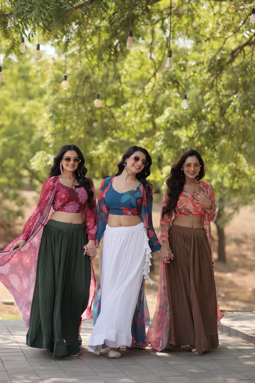 New Pattern Lehenga With Shrug Designer Printed Piece