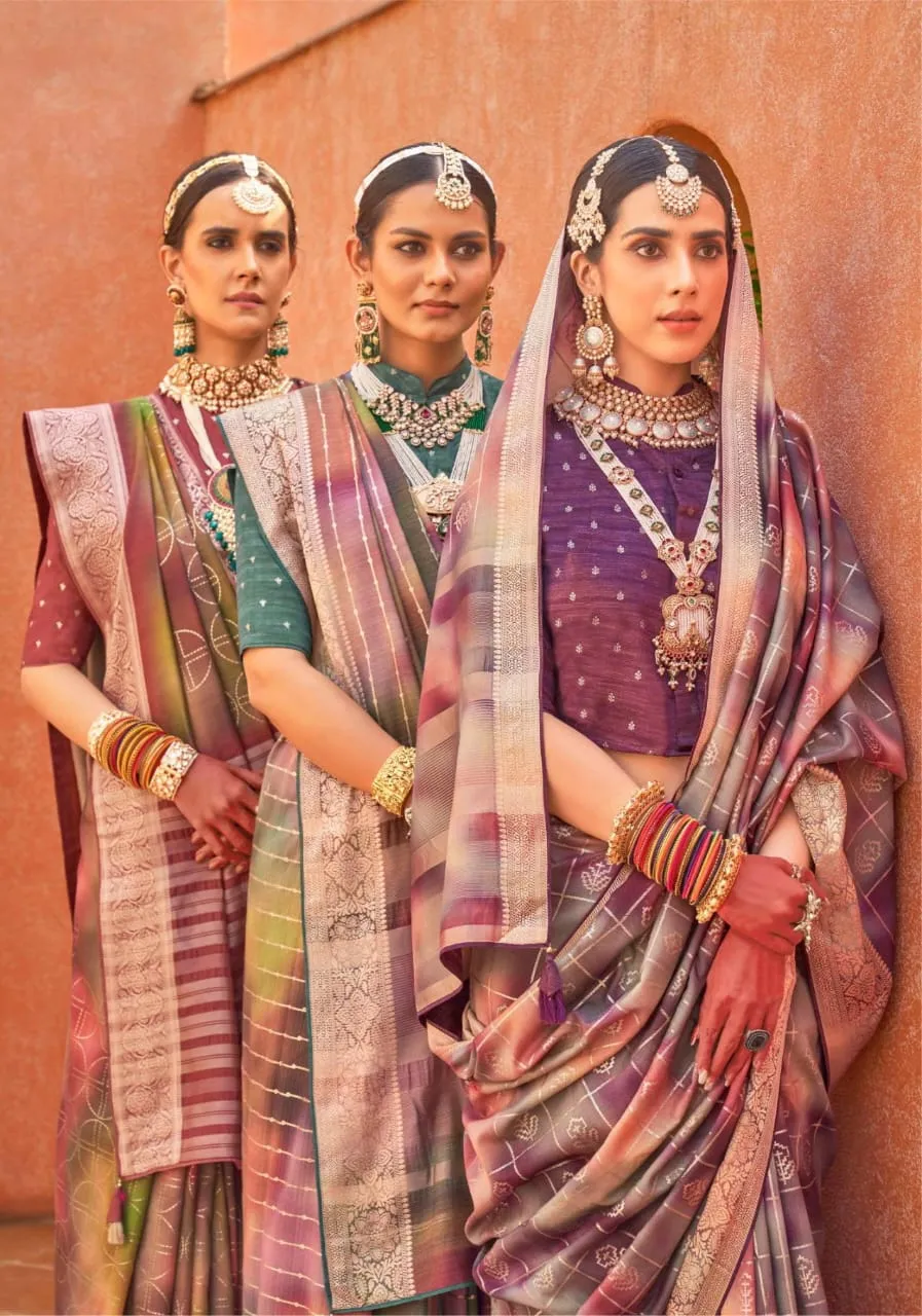 Pv Silk Festive Wear Ethnic Saree Trirath Rang Tarang