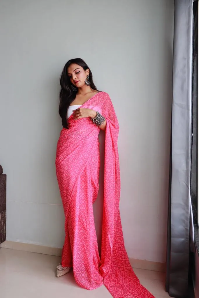 Ready To Wear Bandhej Saree