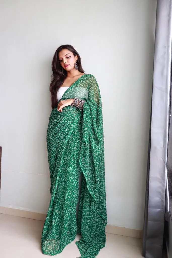 Ready To Wear Bandhej Saree