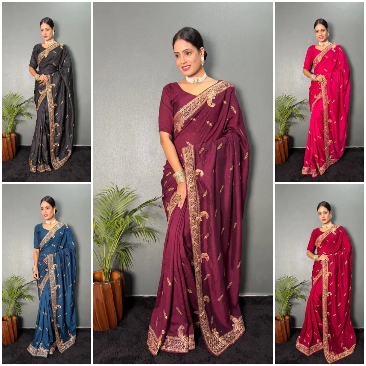 Ready To Wear Traditional Saree With Heavy Embroidery Work