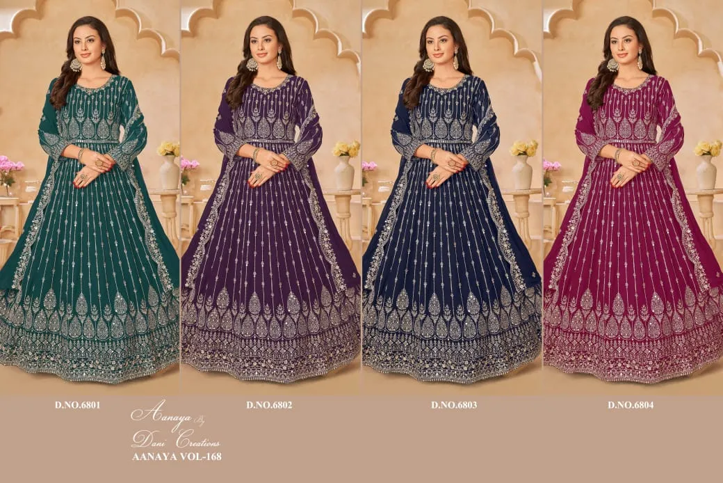 Sequence Work Anarkali Suit Aanaya 6800 Series (VOL 168)