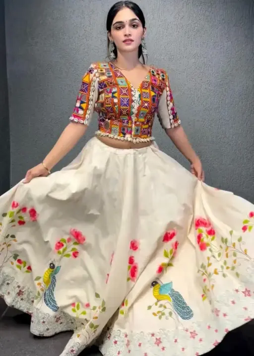 White Navratri Chaniya Choli 287