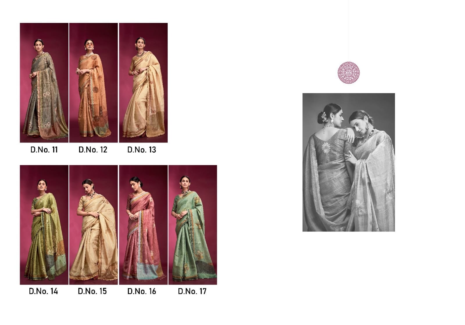 Tusser Silk Handwork Ethnic Saree Kala Jamun Dazzling