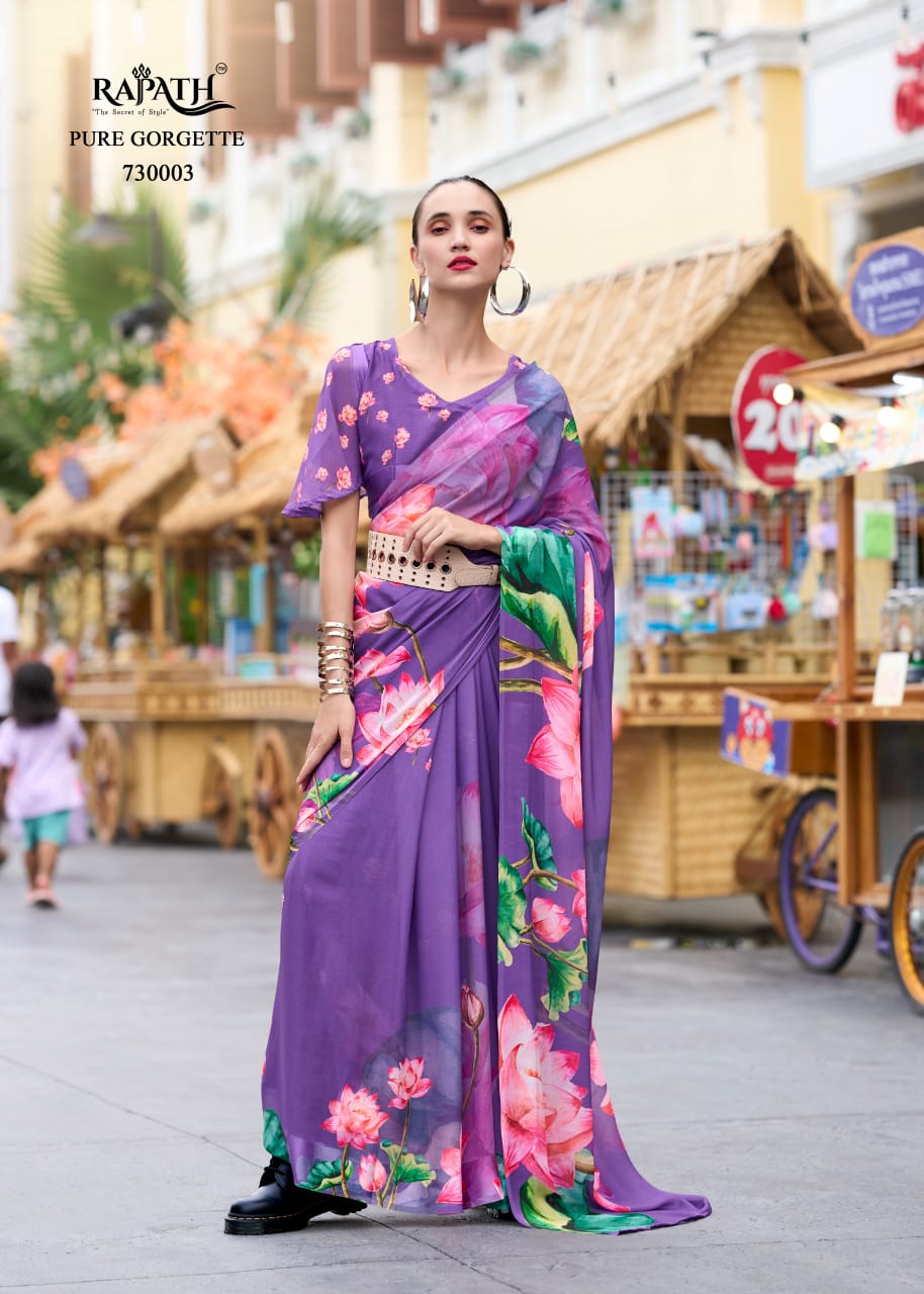 Pure Georgette Floral Printed Trending Saree Rajpath Sarika