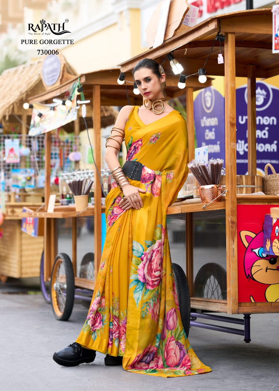 Pure Georgette Floral Printed Trending Saree Rajpath Sarika