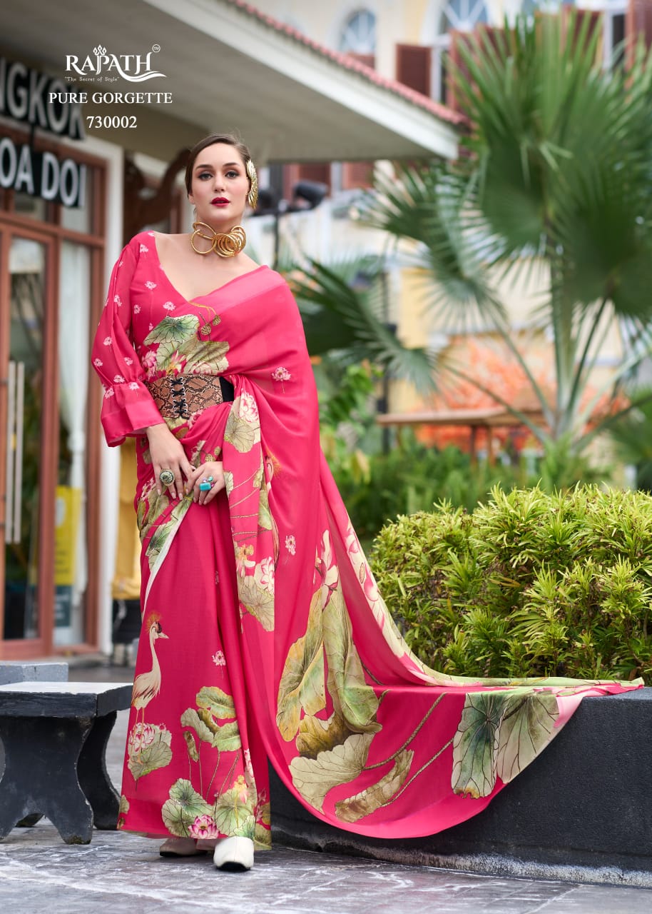 Pure Georgette Floral Printed Trending Saree Rajpath Sarika