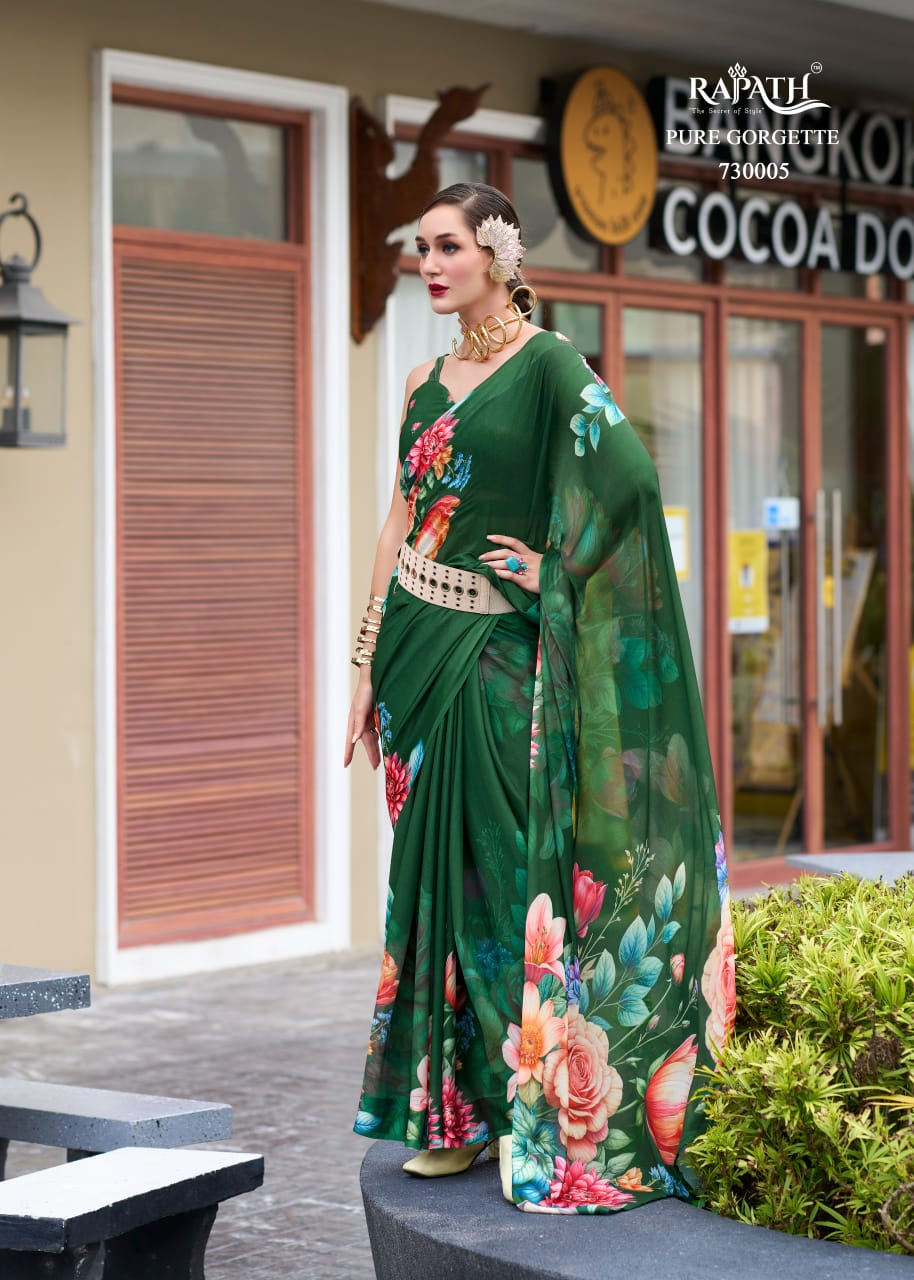 Pure Georgette Floral Printed Trending Saree Rajpath Sarika