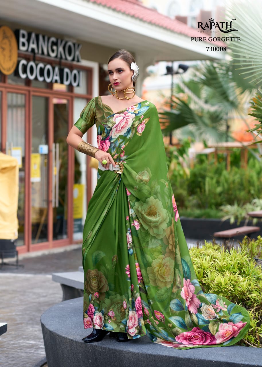 Pure Georgette Floral Printed Trending Saree Rajpath Sarika