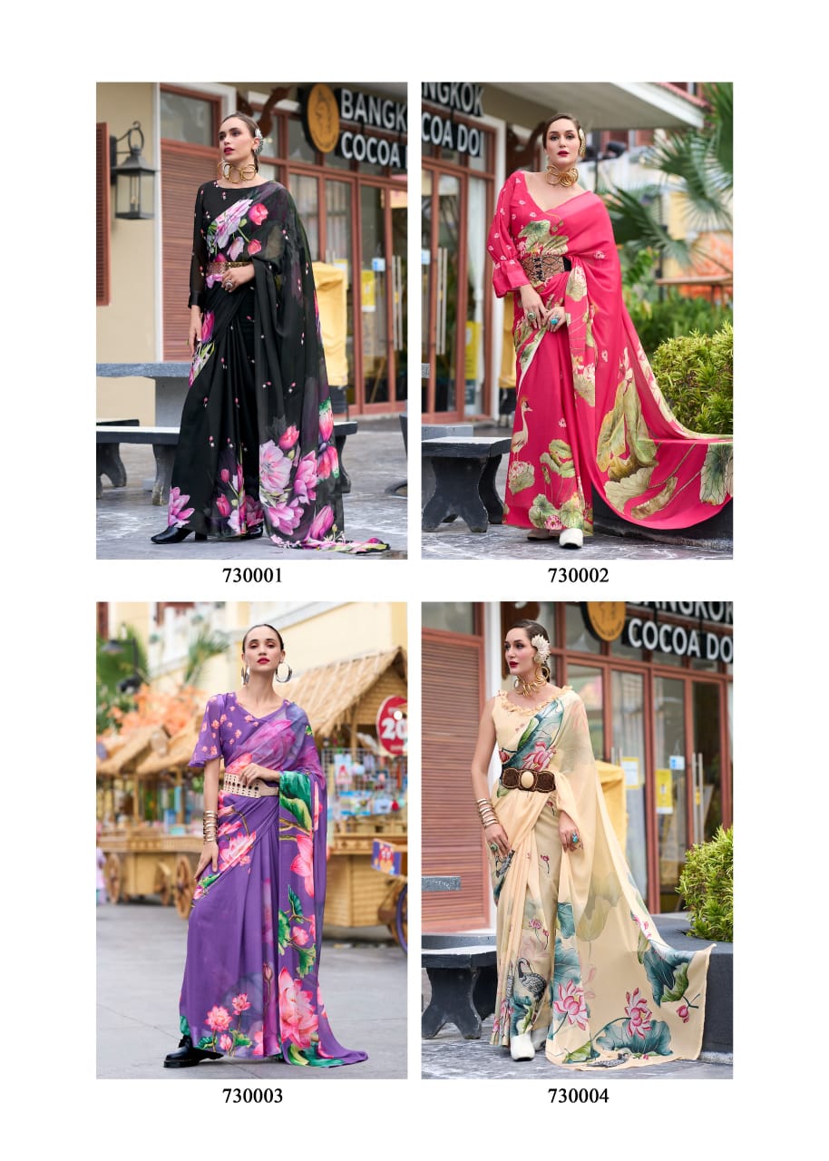 Pure Georgette Floral Printed Trending Saree Rajpath Sarika