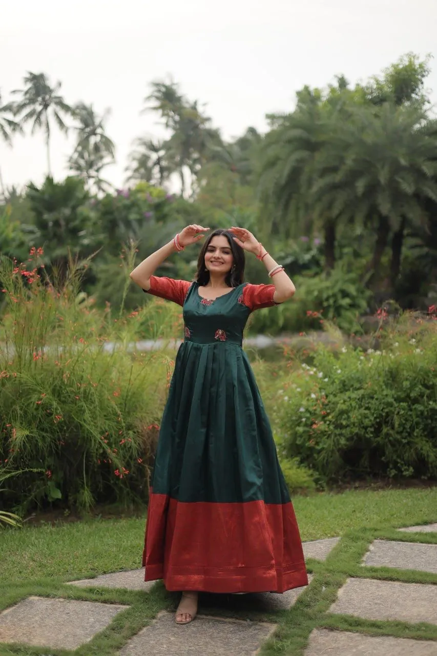 Banarasi Silk South Style Gown 9177