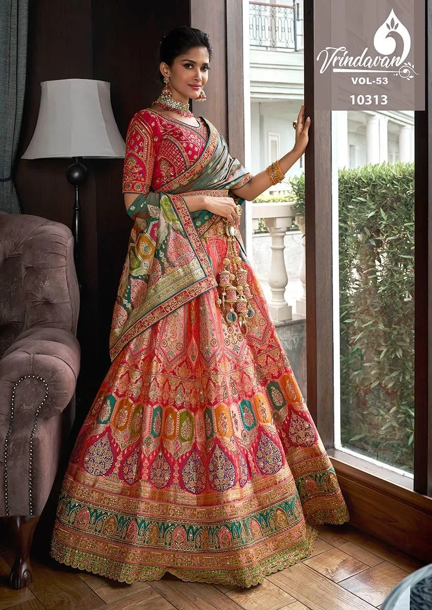 Banarasi Silk Wedding Lehenga Royal Vrindavan Vol 53