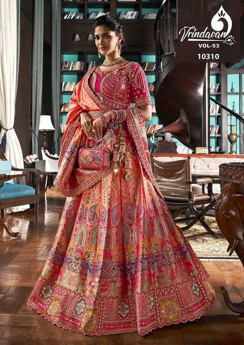 Banarasi Silk Wedding Lehenga Royal Vrindavan Vol 53