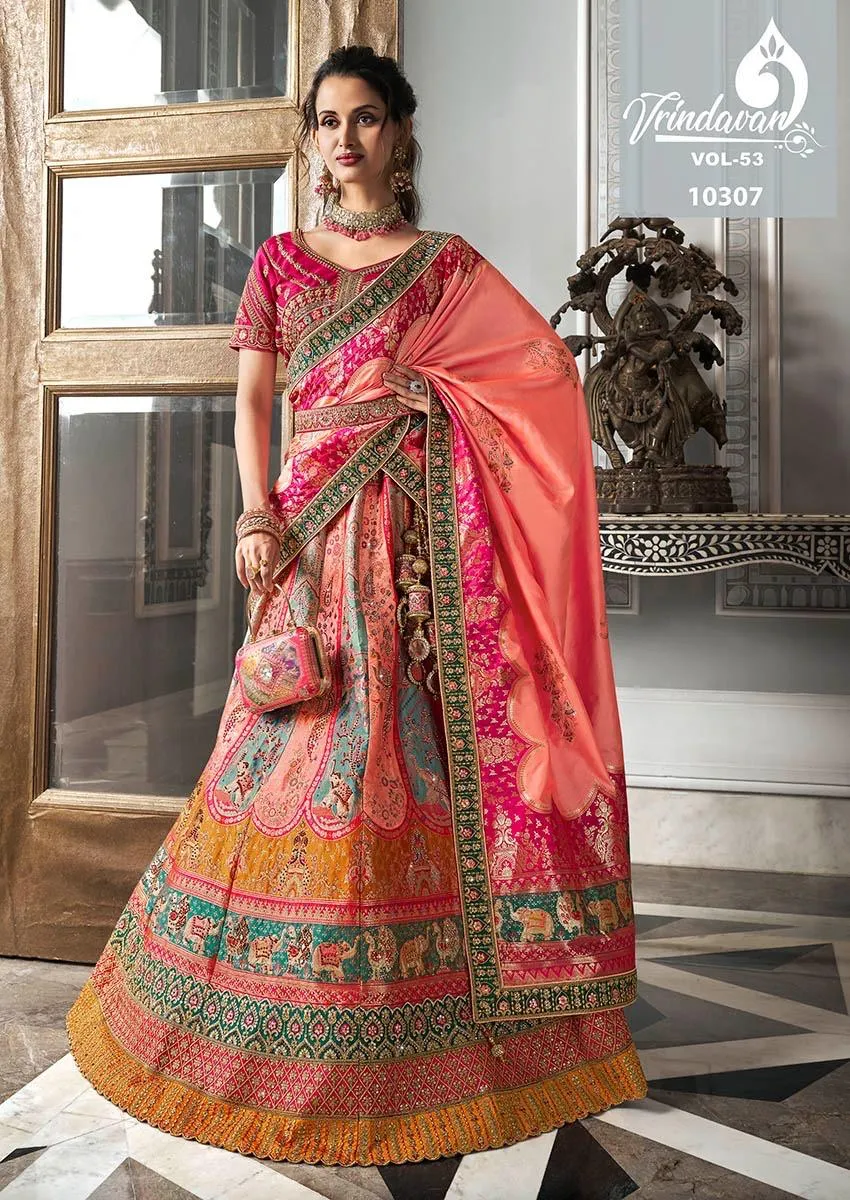 Banarasi Silk Wedding Lehenga Royal Vrindavan Vol 53