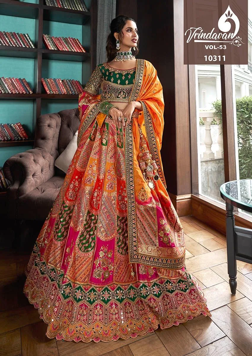 Banarasi Silk Wedding Lehenga Royal Vrindavan Vol 53