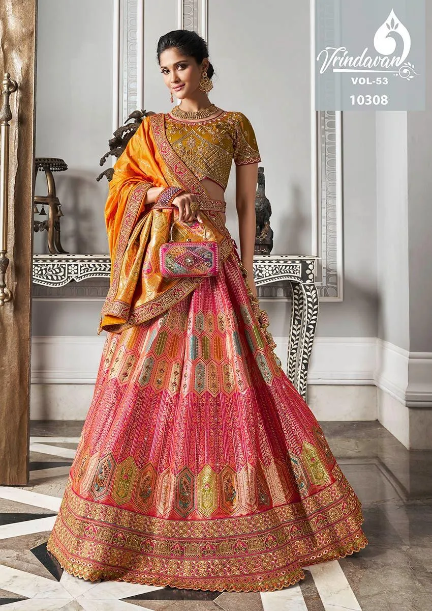 Banarasi Silk Wedding Lehenga Royal Vrindavan Vol 53