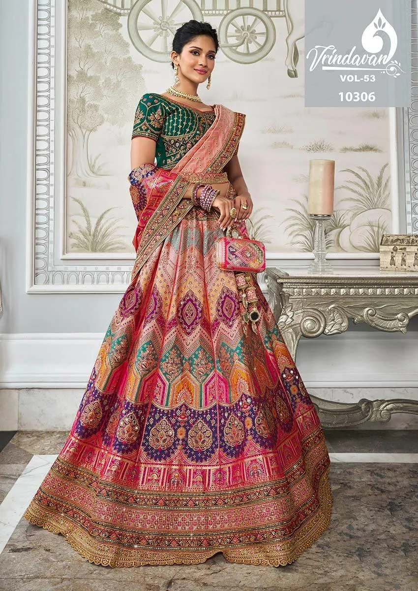 Banarasi Silk Wedding Lehenga Royal Vrindavan Vol 53
