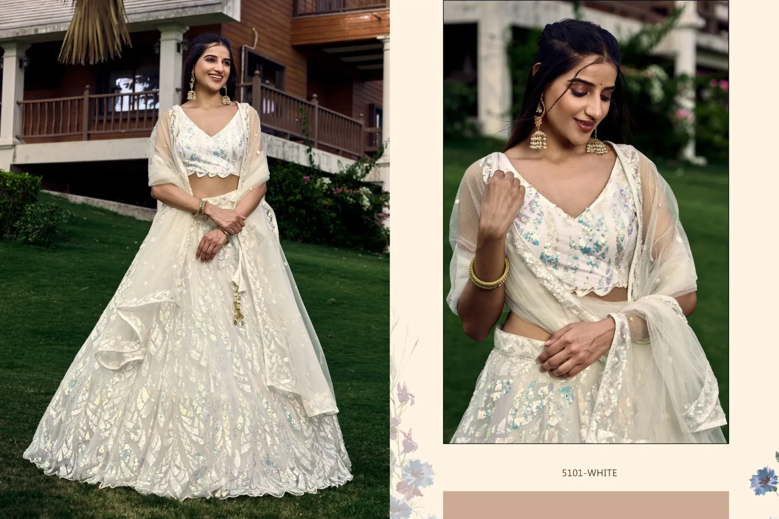 Brides Maid Lehenga Choli With Multi Sequence