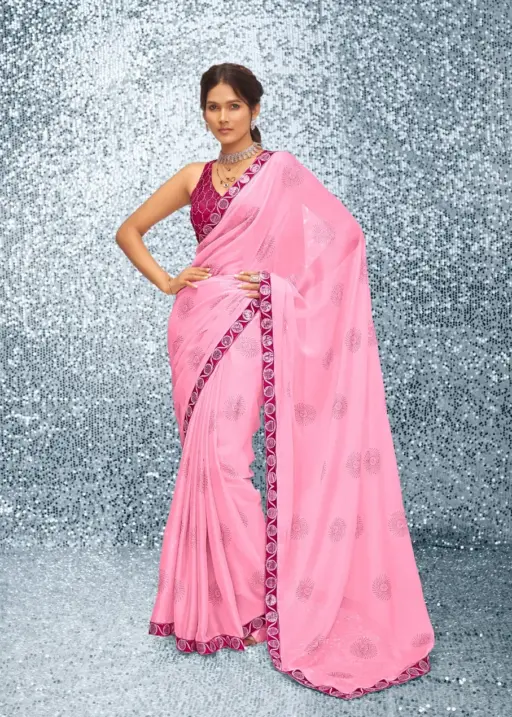 Chiffon Border Saree Emily