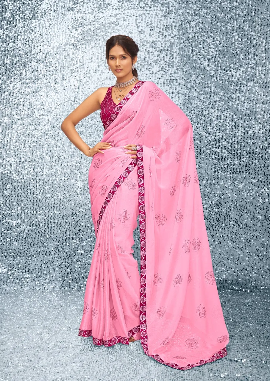 Chiffon Border Saree Emily