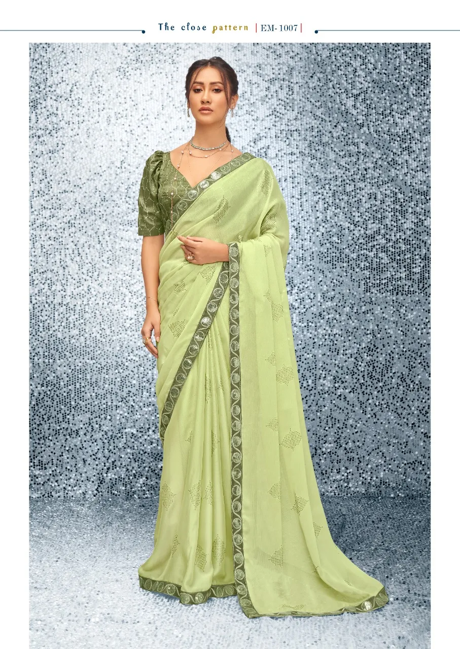 Chiffon Border Saree Emily