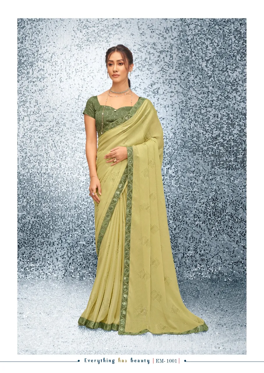 Chiffon Border Saree Emily