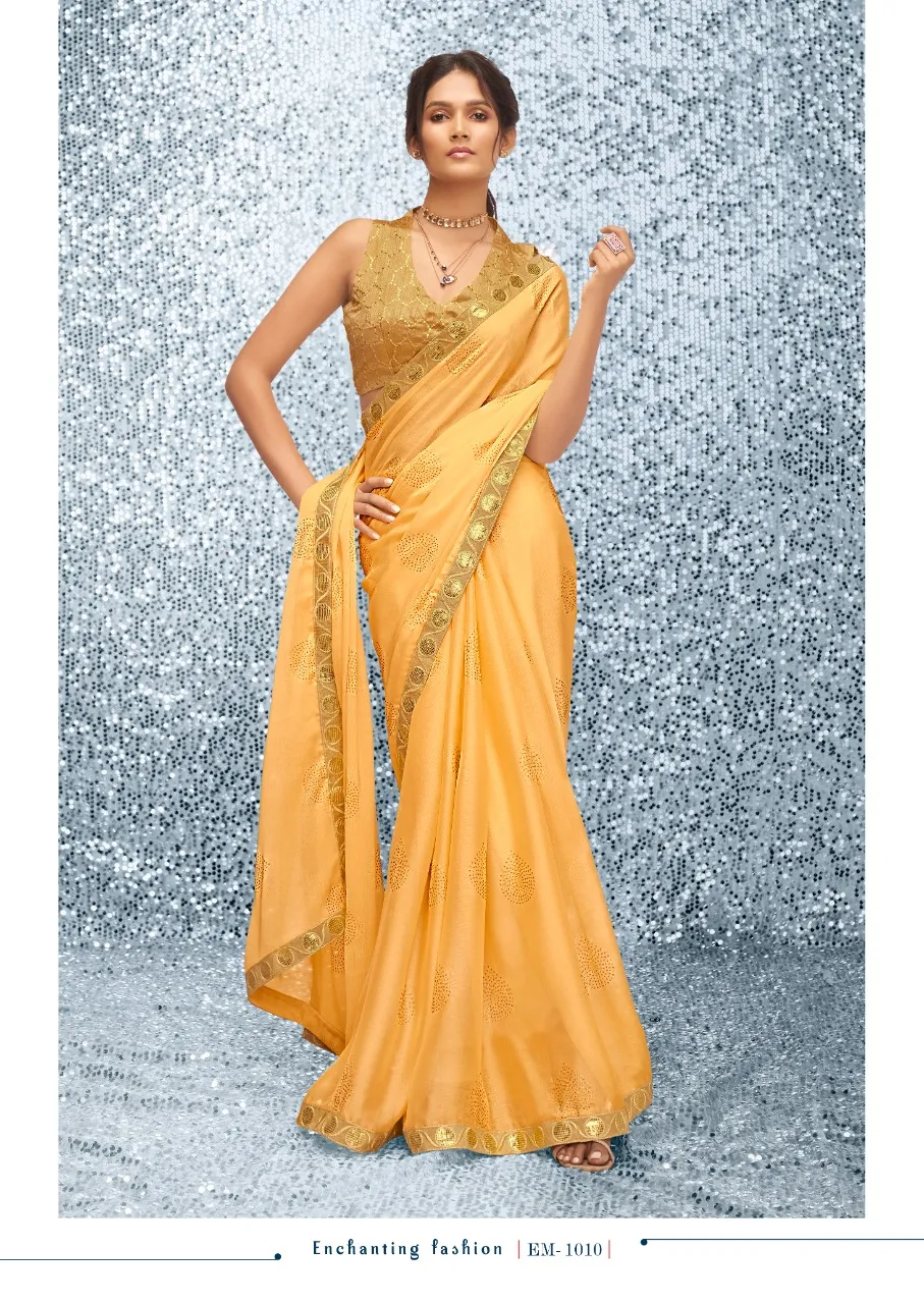 Chiffon Border Saree Emily