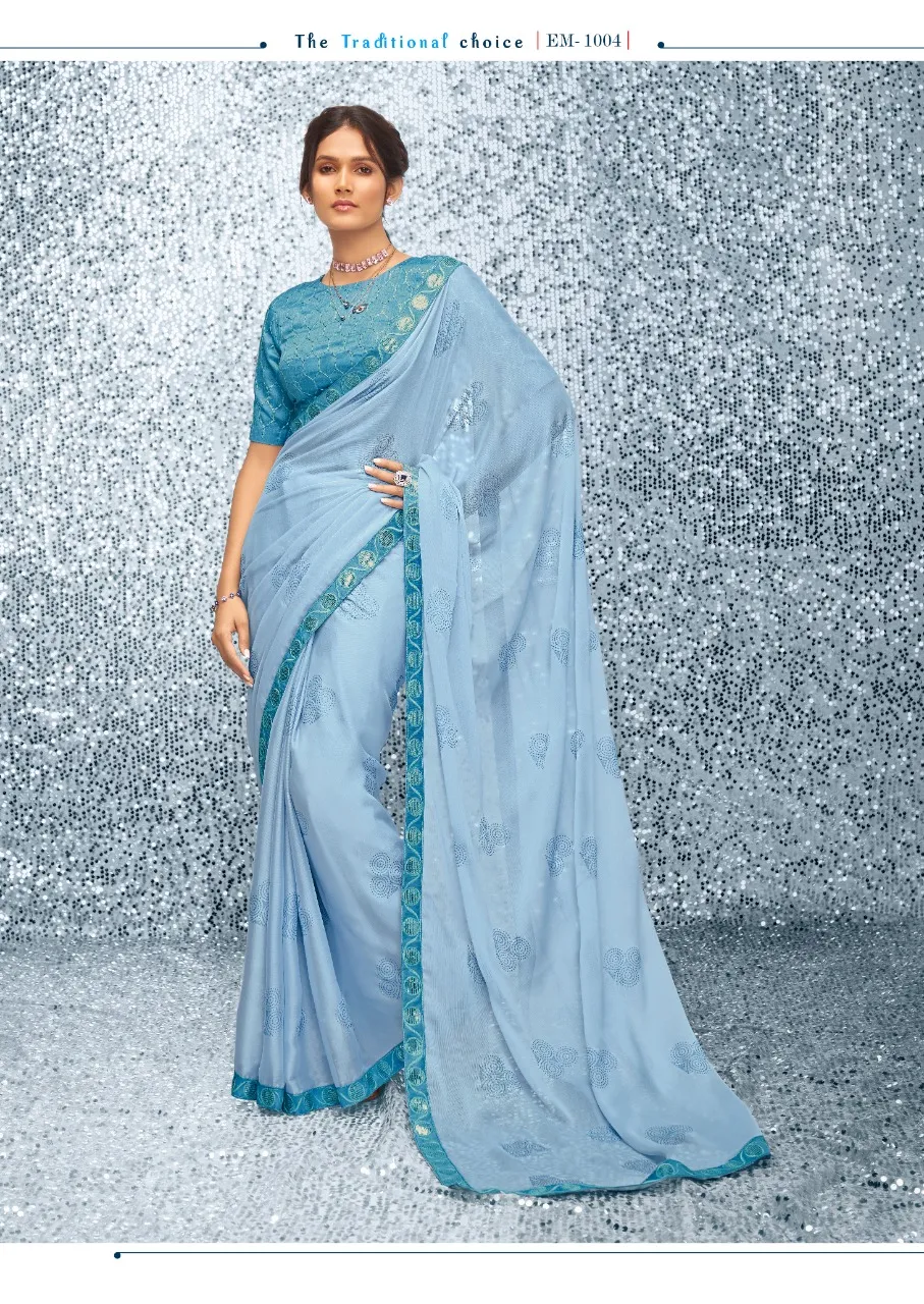 Chiffon Border Saree Emily