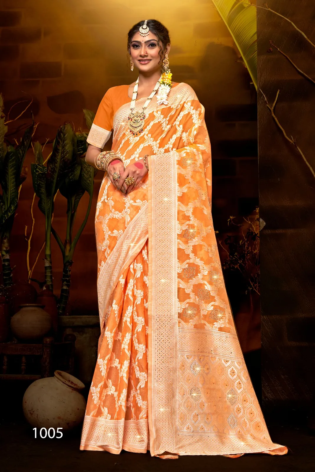 Cotton Ethnic Saree With Jarkan Work Saroj  Aayushi Jarkan Vol. 4