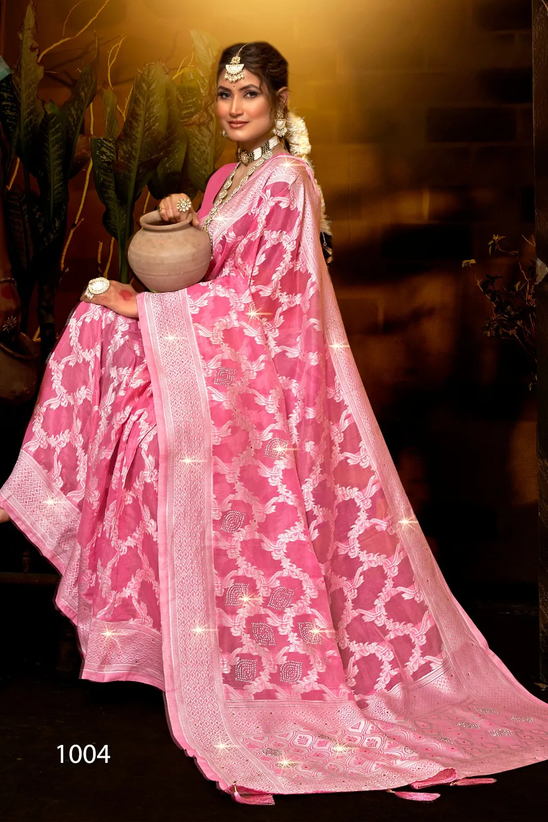 Cotton Ethnic Saree With Jarkan Work Saroj  Aayushi Jarkan Vol. 4