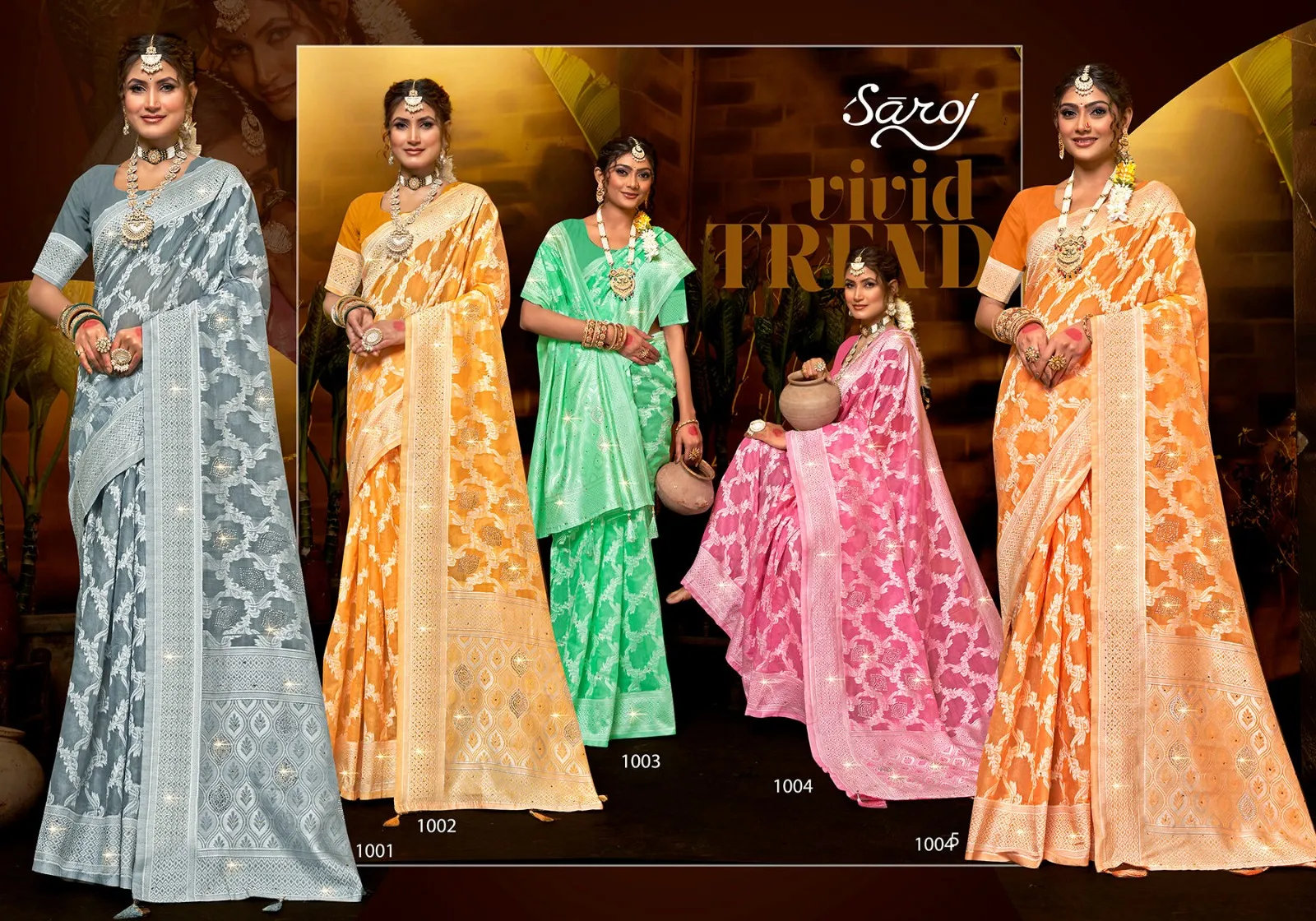Cotton Ethnic Saree With Jarkan Work Saroj  Aayushi Jarkan Vol. 4