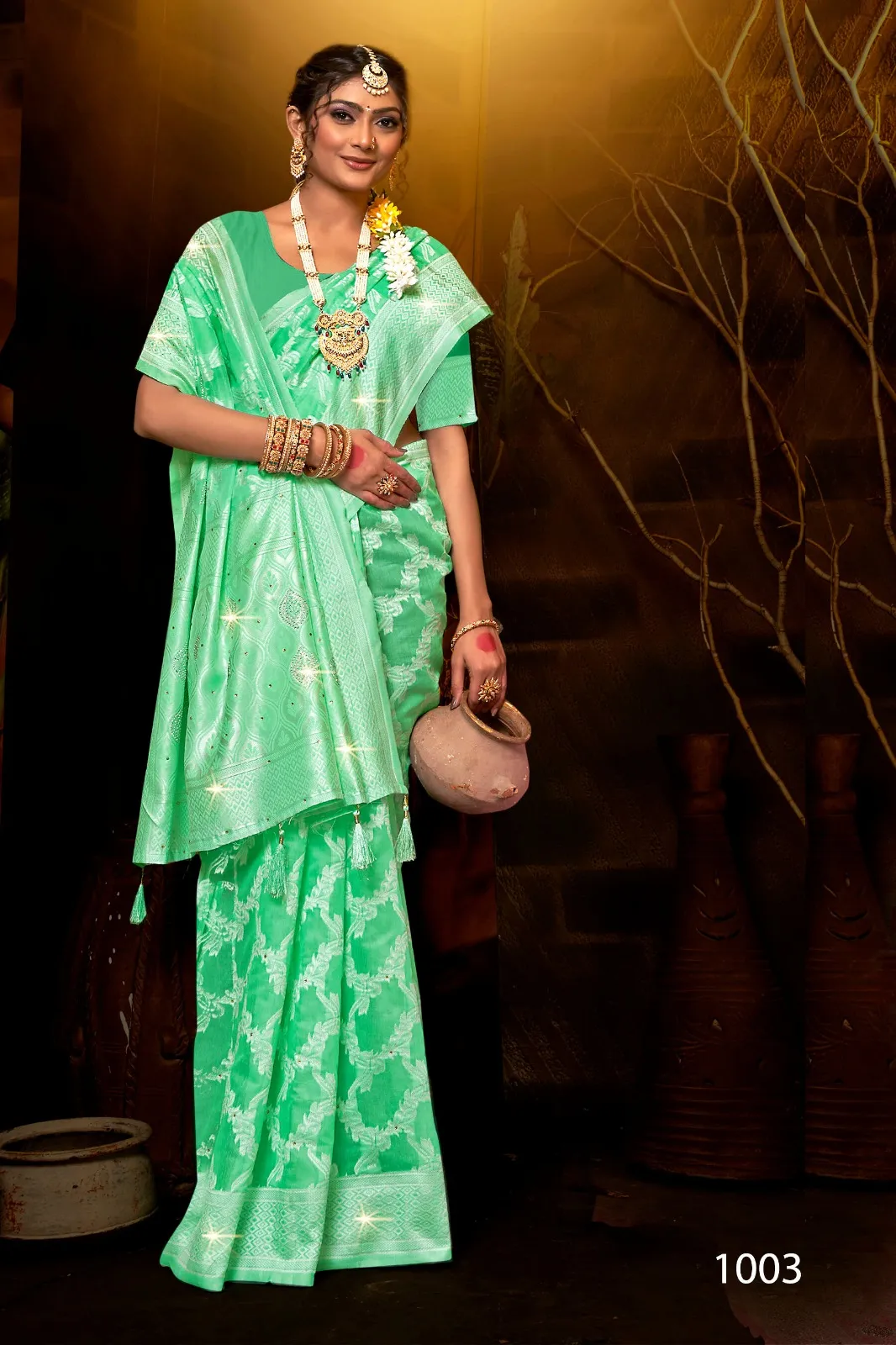 Cotton Ethnic Saree With Jarkan Work Saroj  Aayushi Jarkan Vol. 4