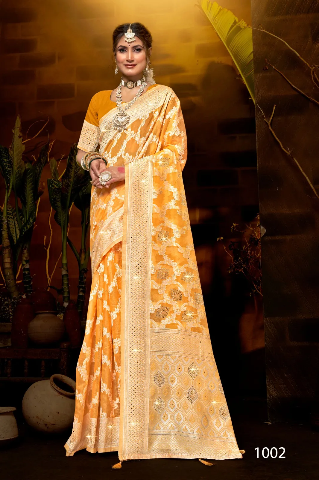 Cotton Ethnic Saree With Jarkan Work Saroj  Aayushi Jarkan Vol. 4