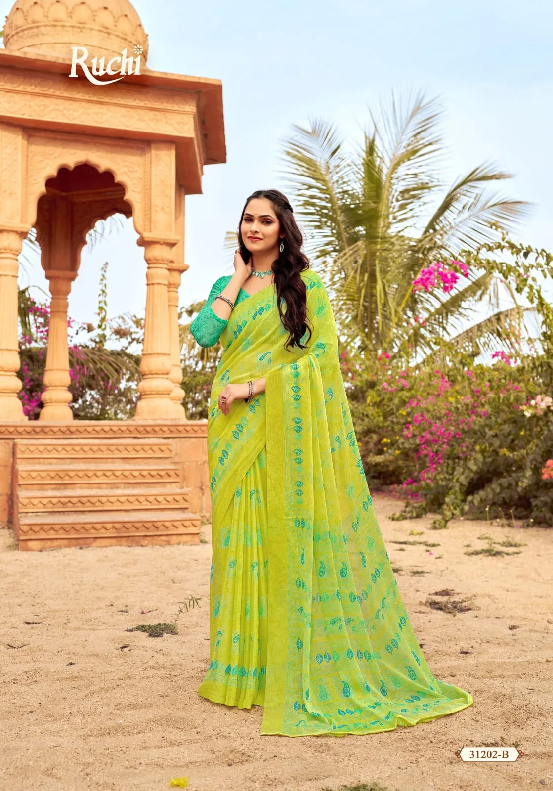 Daily Wear Chiffon Ethnic Saree Star Chiffon 151