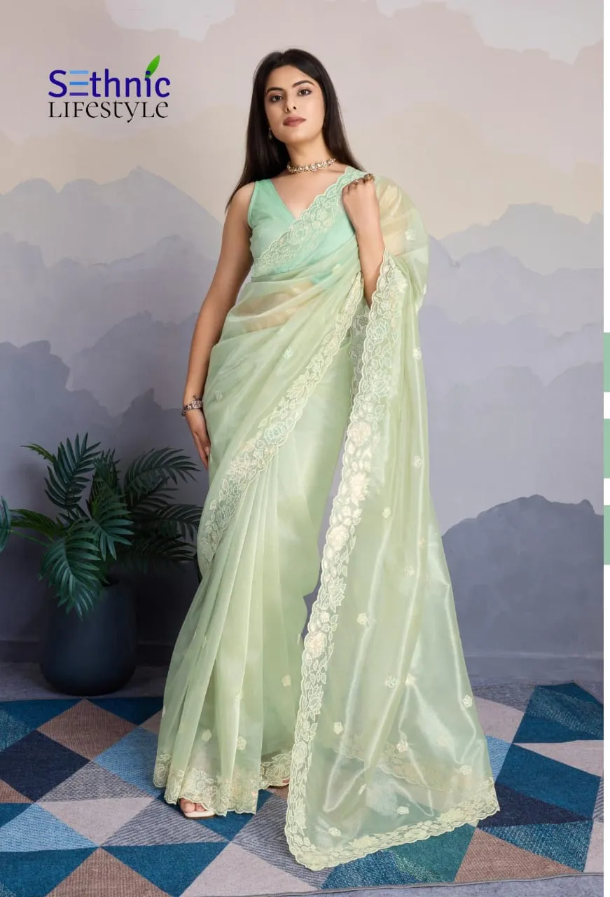 Festive Wear Saree With Sequence Work